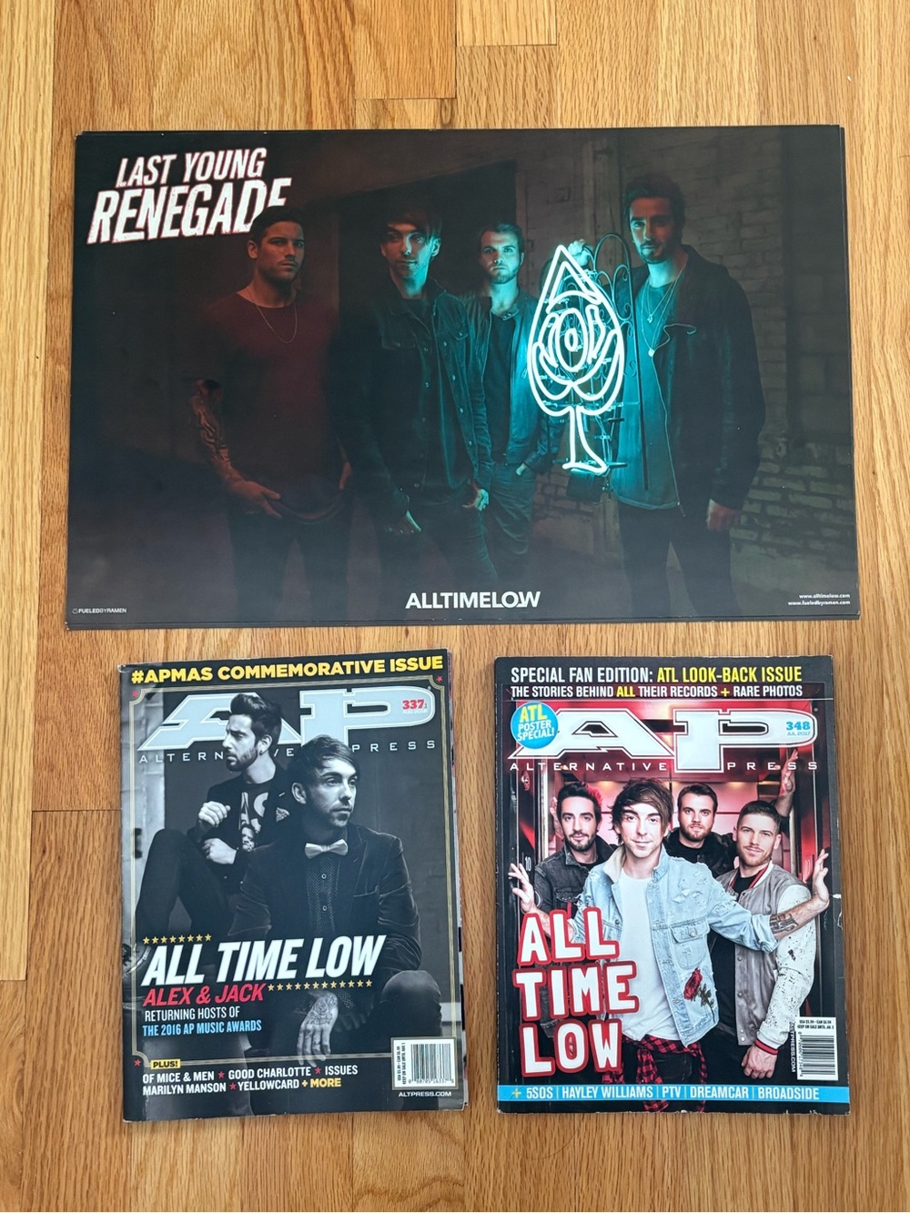All Time Low band bundle double-sided poster and 2 Alternative Press magazines
